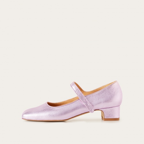 Dora Low Heels, metallic pink OUTLET